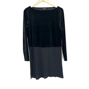 J. Jill wearever collection velour velvet sheer tunic top evening blouse black S
